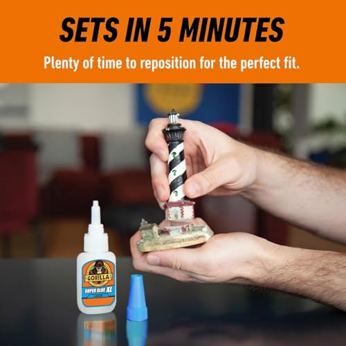 Gorilla Super Glue, 15g – All Purpose, Impact Tough & Fast Setting with Anti-Clog Cap Ideal for Metal, Ceramics, Leather & More