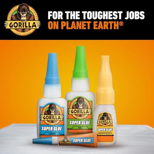 Gorilla Super Glue, 15g – All Purpose, Impact Tough & Fast Setting with Anti-Clog Cap Ideal for Metal, Ceramics, Leather & More
