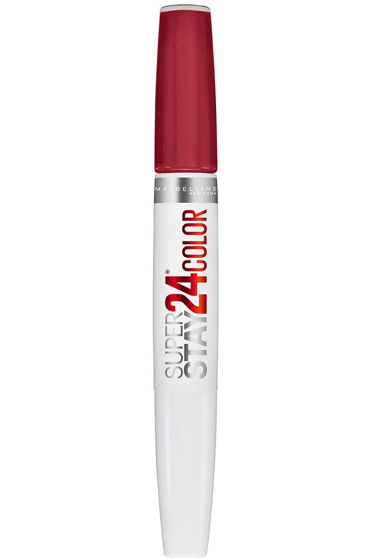 Maybelline Super Stay 24, 2-Step Liquid Lipstick Makeup, Long Lasting Highly Pigmented Color with Moisturizing Balm, Everlasting Wine, Plum Red, 1 Count