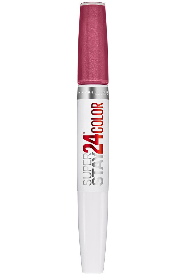 Maybelline Super Stay 24, 2-Step Liquid Lipstick Makeup, Long Lasting Highly Pigmented Color with Moisturizing Balm, Everlasting Wine, Plum Red, 1 Count