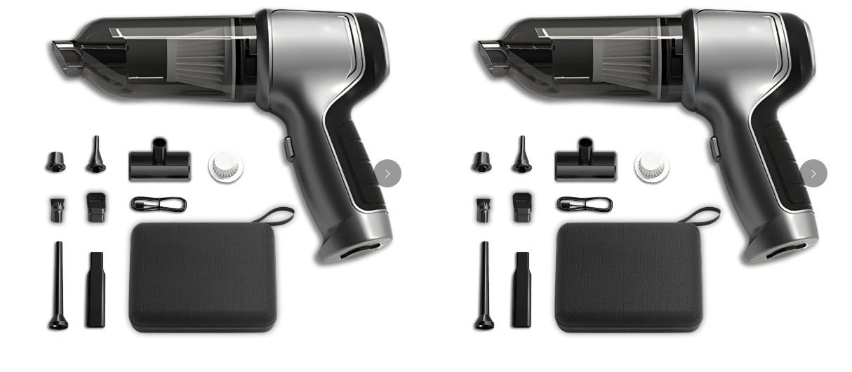 Carclineb Handheld Vacuum, 95000Pa Strong Suction Car Vacuum Cleaner, 30Mins Runtime Wireless Portable Vacuum for Car Interior, Home Furniture, Office, Quick Charge & Lightweight (1 Piece)