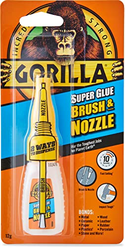 Gorilla Super Glue, 15g – All Purpose, Impact Tough & Fast Setting with Anti-Clog Cap Ideal for Metal, Ceramics, Leather & More