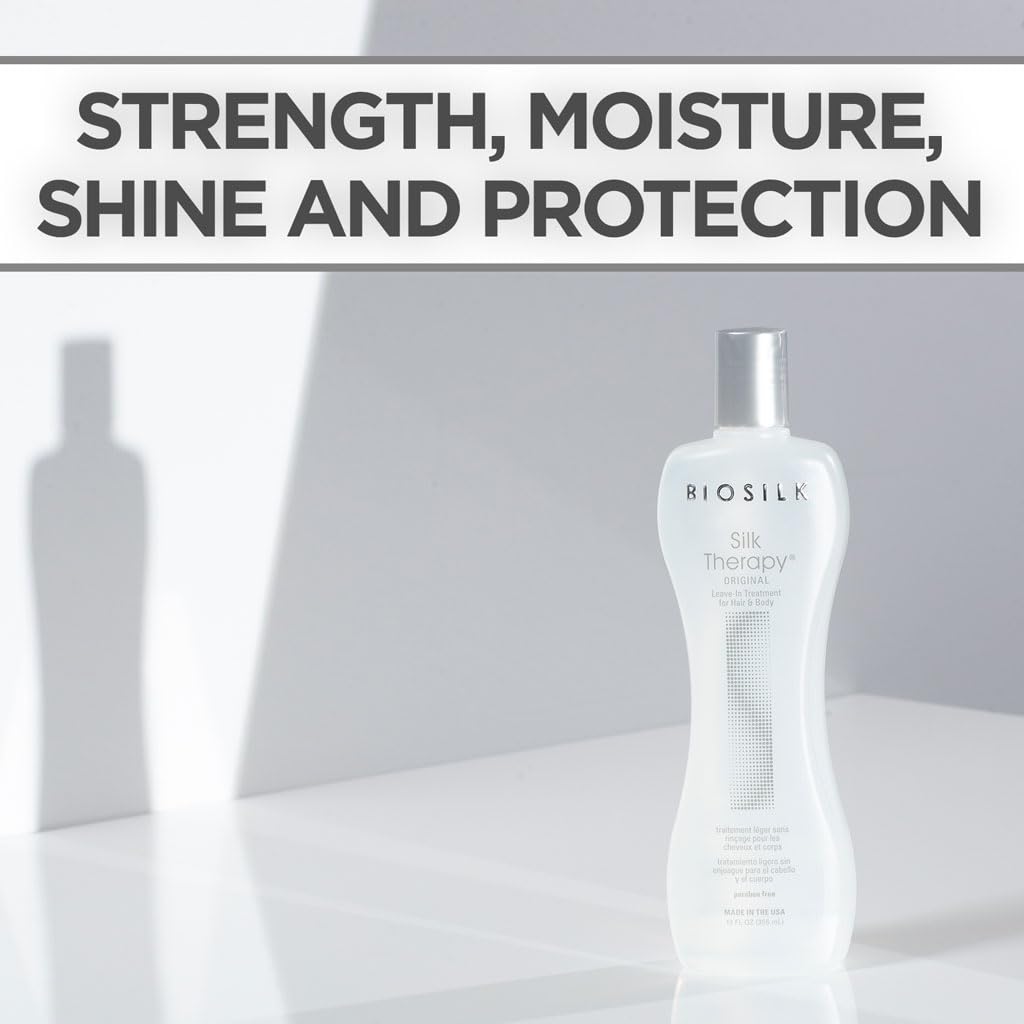 BioSilk Silk Therapy Original Cure, Reconstructing Treatment For Adding Shine & Helping Prevent Split Ends, Sulfate, Paraben, & Cruelty-Free, 12 Oz | Adding Shine, Sulfate Free, Paraben Free, Cruelty Free, 12 Oz
