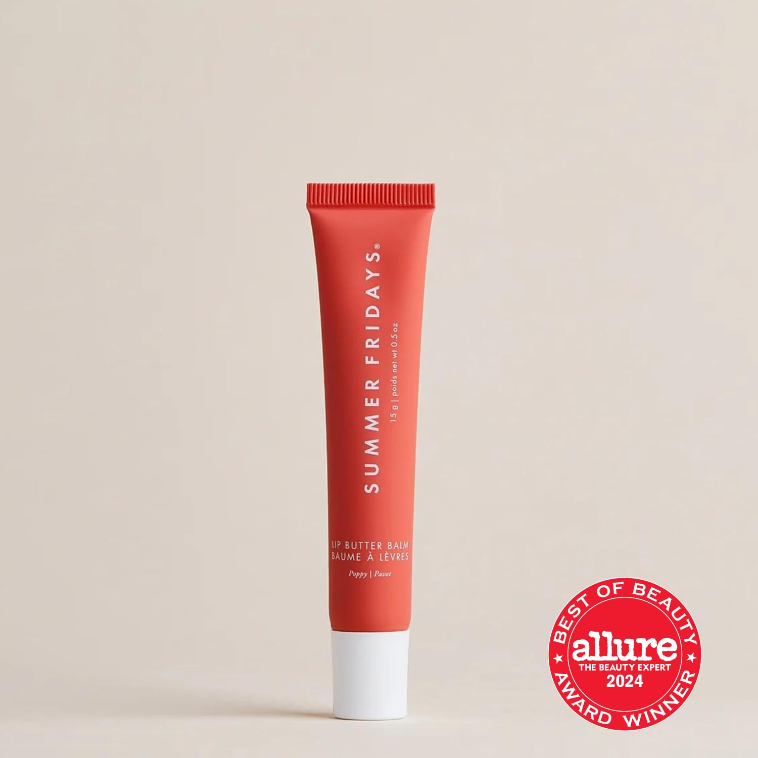 Summer Fridays Tinted Lip Butter Balm - Conditioning Vegan Lip Balm for Instant Moisture, Shine & Hydration - Sheer-Tinted, Soothing Skincare - Cherry (.5 Oz)