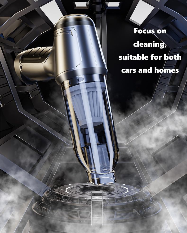Carclineb Handheld Vacuum, 95000Pa Strong Suction Car Vacuum Cleaner, 30Mins Runtime Wireless Portable Vacuum for Car Interior, Home Furniture, Office, Quick Charge & Lightweight (1 Piece)