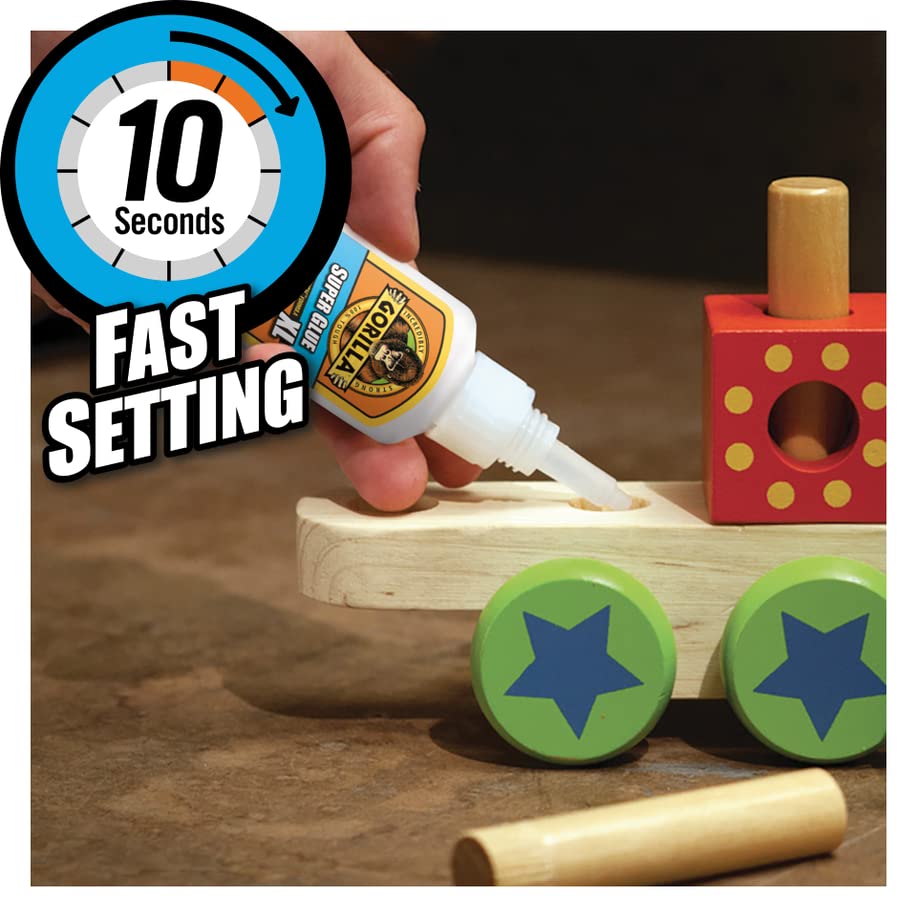 Gorilla Super Glue, 15g – All Purpose, Impact Tough & Fast Setting with Anti-Clog Cap Ideal for Metal, Ceramics, Leather & More