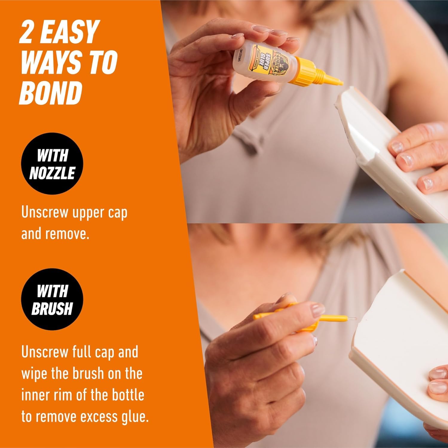 Gorilla Super Glue, 15g – All Purpose, Impact Tough & Fast Setting with Anti-Clog Cap Ideal for Metal, Ceramics, Leather & More