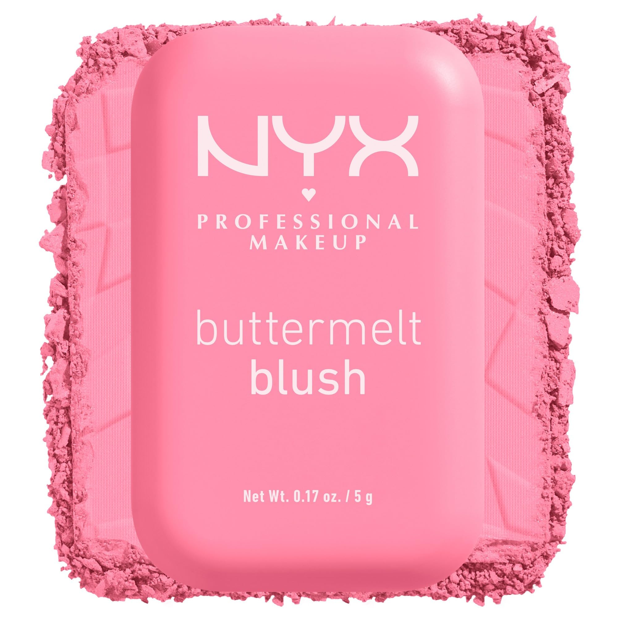 NYX PROFESSIONAL MAKEUP Buttermelt Powder Blush, Fade and Transfer-Resistant Blush, Up to 12HR Make Up Wear, Vegan Formula - For The Butta