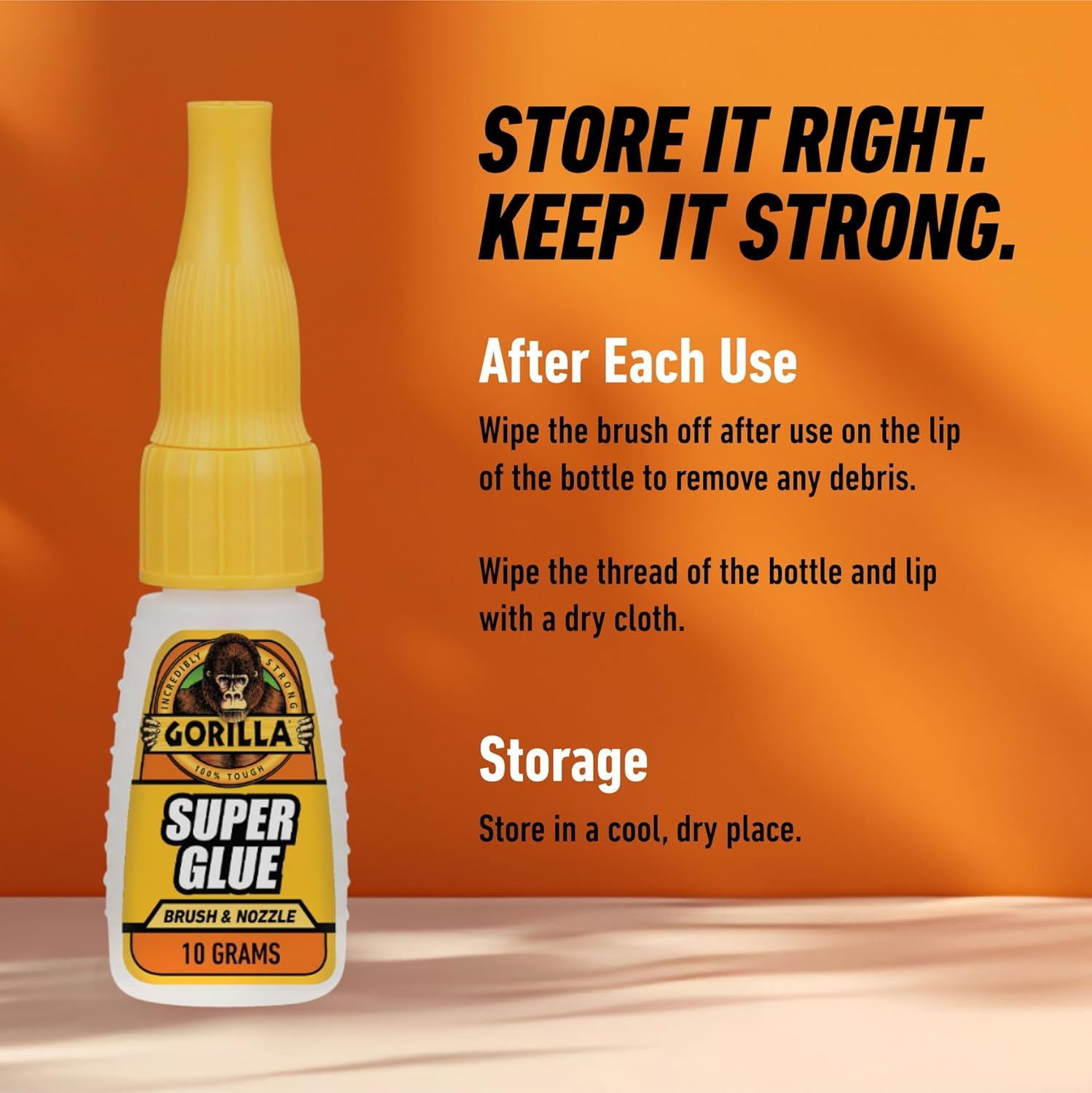 Gorilla Super Glue, 15g – All Purpose, Impact Tough & Fast Setting with Anti-Clog Cap Ideal for Metal, Ceramics, Leather & More