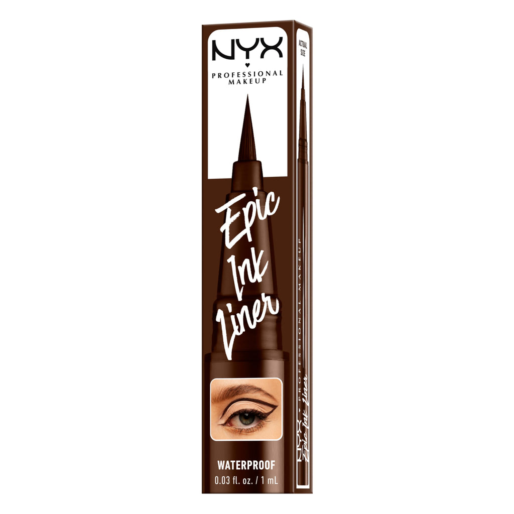 NYX PROFESSIONAL MAKEUP Epic Ink Liner, Waterproof Liquid Eyeliner - Black, Vegan Formula