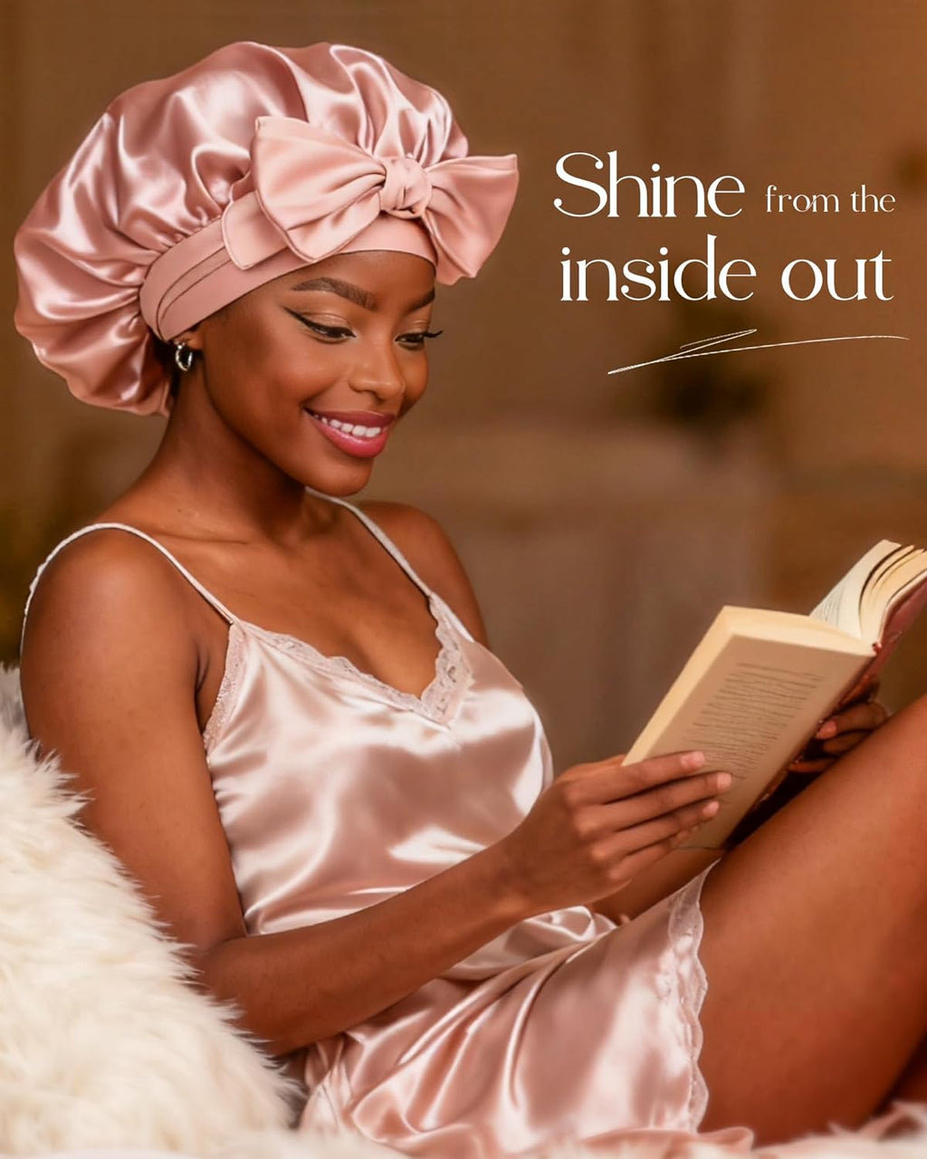 YANIBEST Adjustable Silk Bonnet for Sleeping Women Double Layer Satin Bonnet Reduce Friction Prevent Frizz Curly Hair