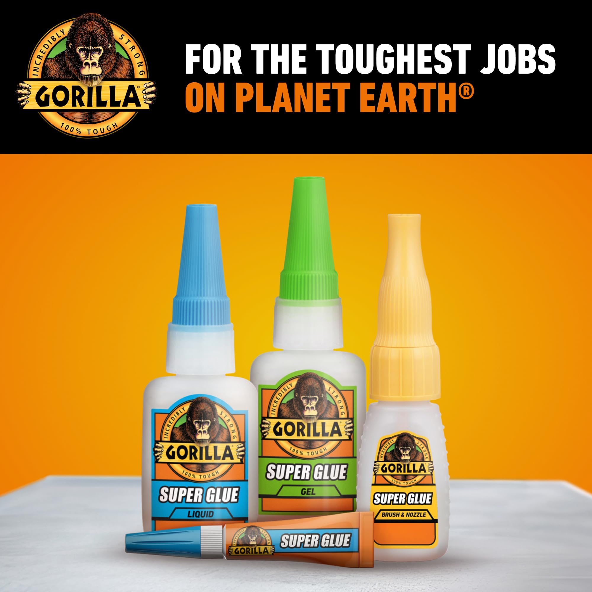 Gorilla Super Glue, 15g – All Purpose, Impact Tough & Fast Setting with Anti-Clog Cap Ideal for Metal, Ceramics, Leather & More