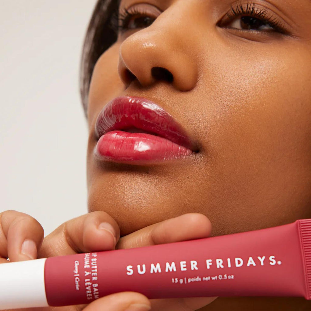 Summer Fridays Tinted Lip Butter Balm - Conditioning Vegan Lip Balm for Instant Moisture, Shine & Hydration - Sheer-Tinted, Soothing Skincare - Cherry (.5 Oz)