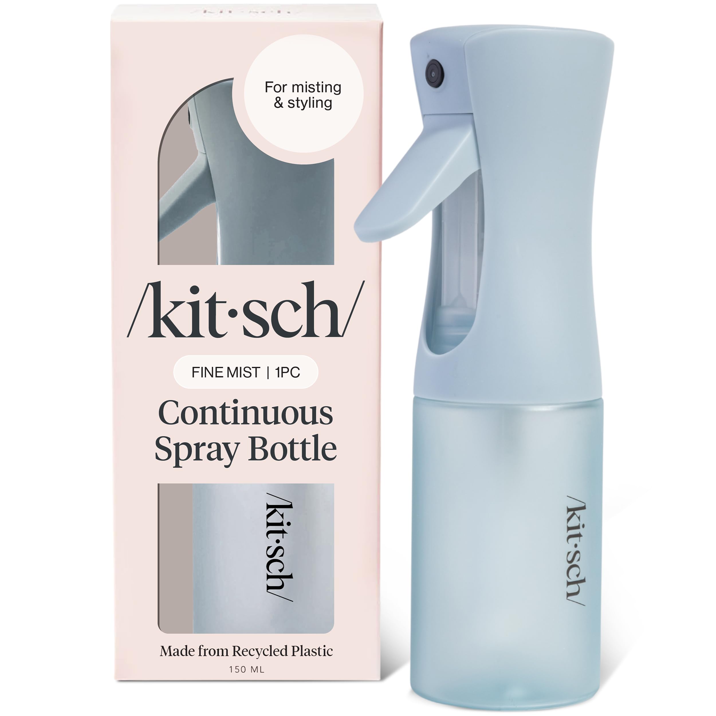 Kitsch Continuous Spray Bottle for Hair – Fine Mist Water Mister & Water Spray Bottle – Recycled Hair Spray Bottle – Spray Bottles for Cleaning, Styling, Plants & More – Terracotta, 150ml