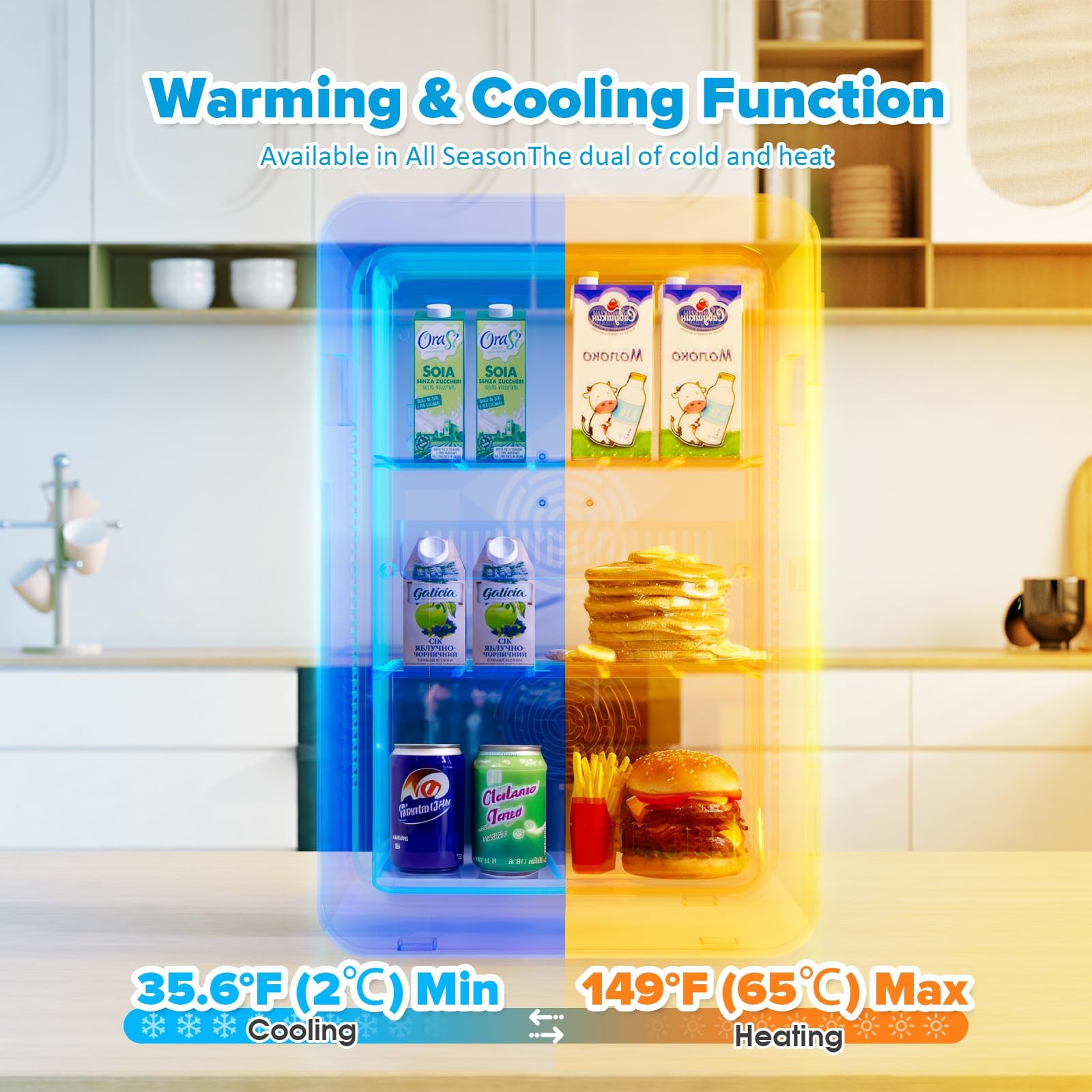 Mini Fridge 22L/30 Cans Portable Cooler & Warmer Mini Fridge for Bedrooms with Adjustable Shelves, AC+12V DC Small Fridges for Office, Car, Travel,Home, Skincare, Drinks & Cosmetics (Black)