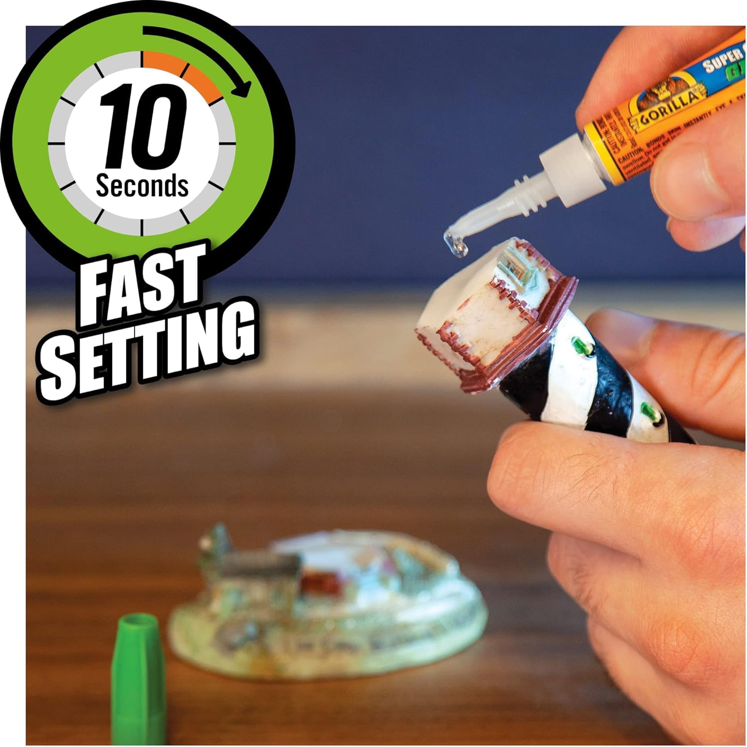 Gorilla Super Glue, 15g – All Purpose, Impact Tough & Fast Setting with Anti-Clog Cap Ideal for Metal, Ceramics, Leather & More