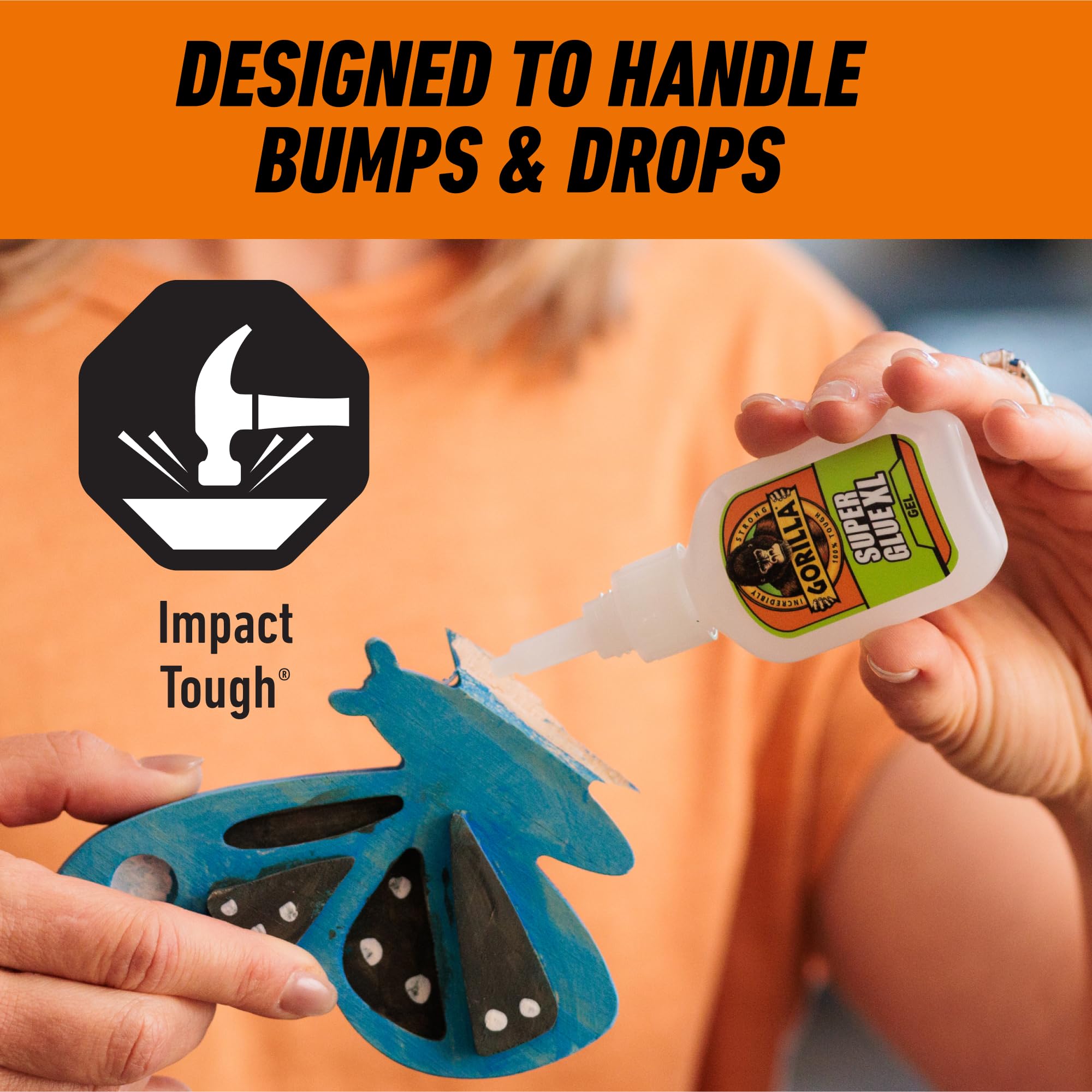 Gorilla Super Glue, 15g – All Purpose, Impact Tough & Fast Setting with Anti-Clog Cap Ideal for Metal, Ceramics, Leather & More