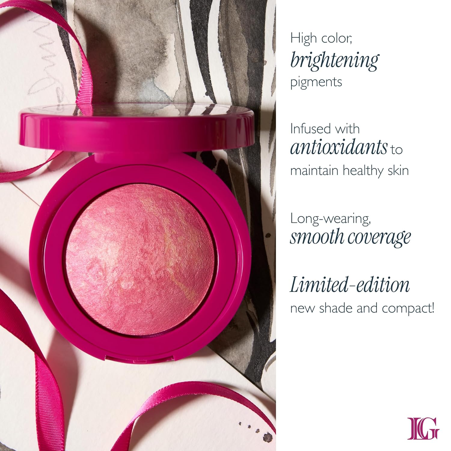 LAURA GELLER NEW YORK Limited Edition Baked Blush-n-Brighten Marbleized Blush - Skyline Sunset - Pink Color for Cheeks