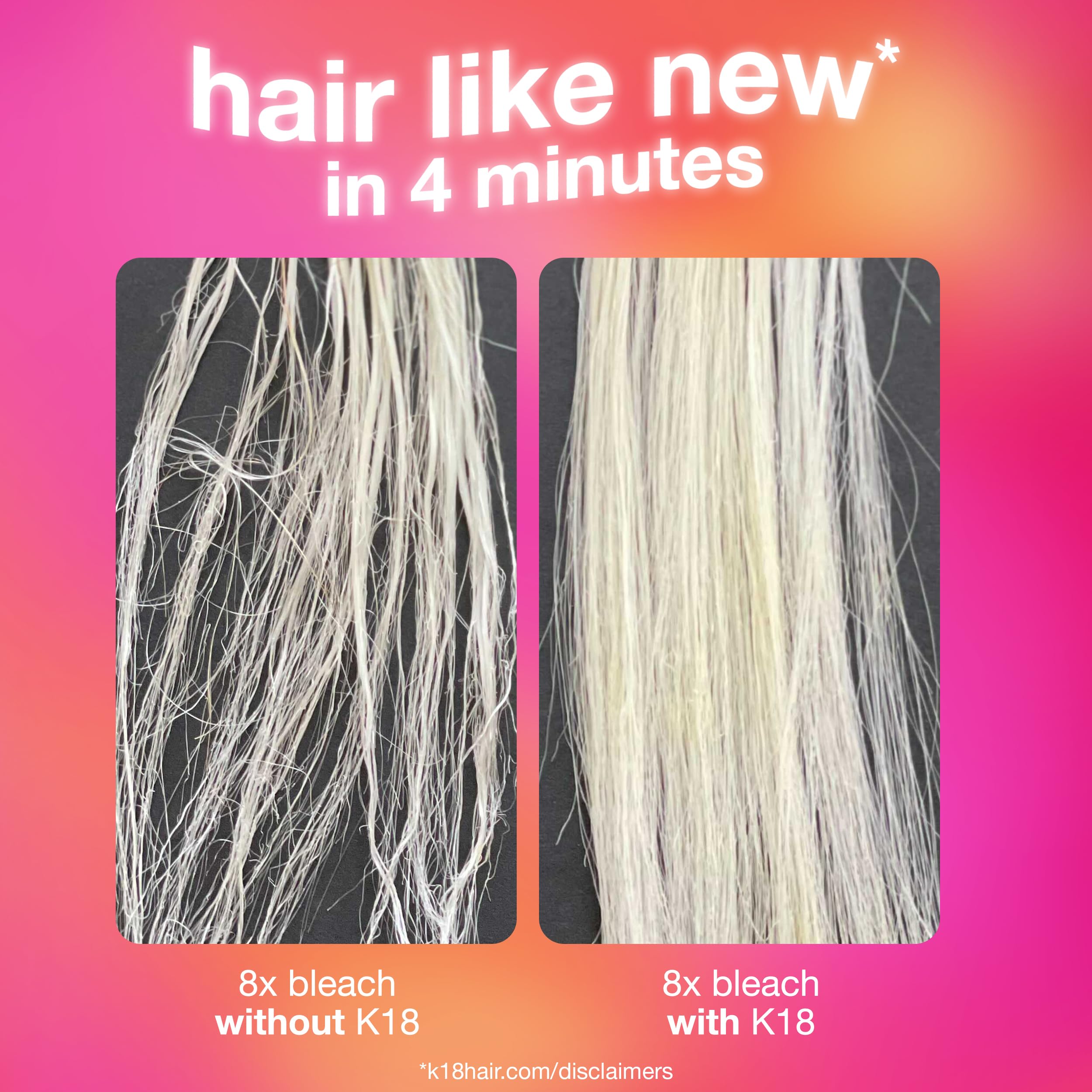 K18 Leave-In Molecular Repair Hair Mask, Patented, Lasting Repair For Dry, Frizzy, Damaged Hair, Reverse Damage In 4 Minutes From Bleach, Color, Chemical Services + Heat