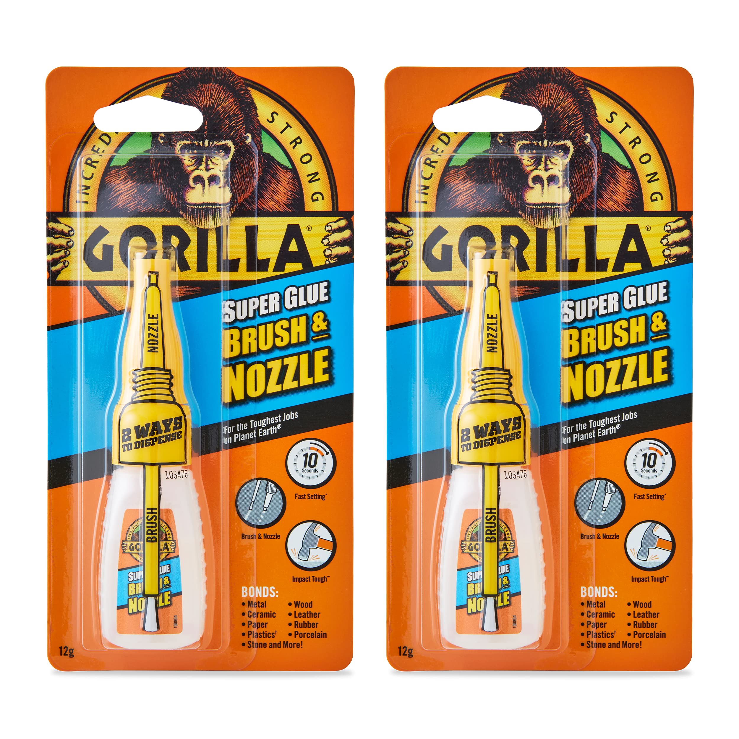 Gorilla Super Glue, 15g – All Purpose, Impact Tough & Fast Setting with Anti-Clog Cap Ideal for Metal, Ceramics, Leather & More
