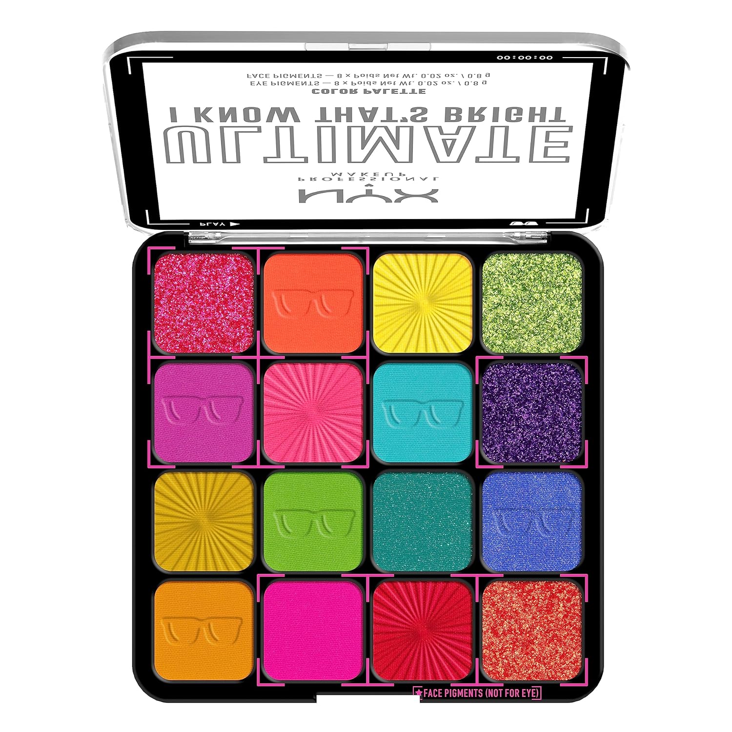 NYX PROFESSIONAL MAKEUP, Ultimate Shadow Palette, Eyeshadow Palette - I Know That's Bright