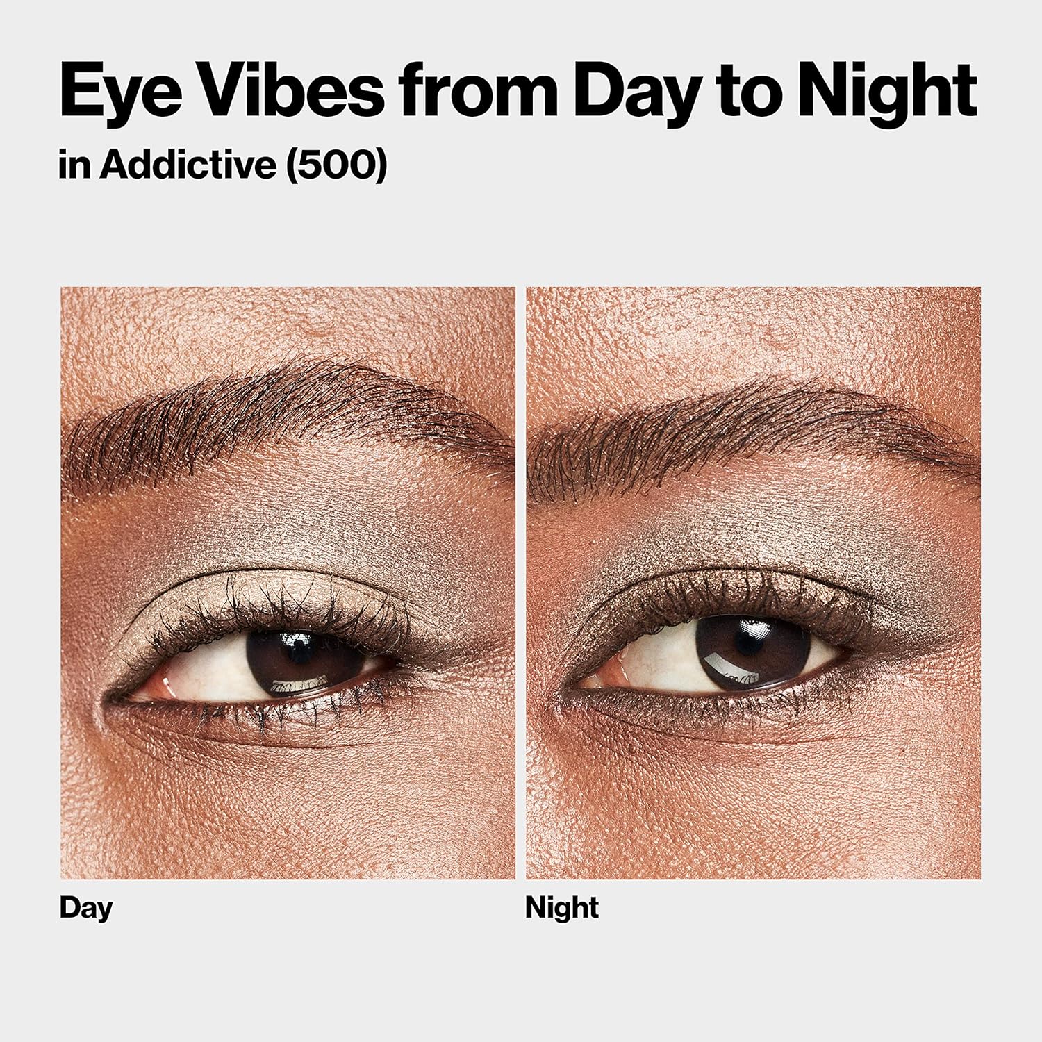 Revlon ColorStay Day to Night Eyeshadow Quad, Longwear Shadow Palette with Transitional Shades and Buttery Soft Feel, Crease & Smudge Proof, 500 Addictive, 0.16 oz